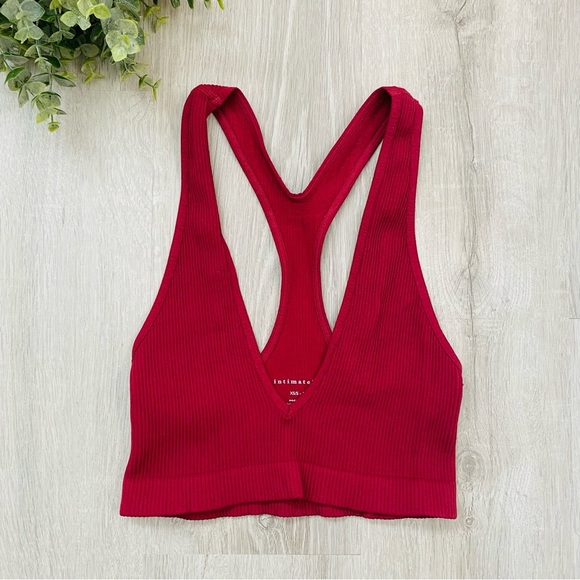 Free People Ribbed Pullover Bralette Maroon Sz XS/S - Picture 1 of 3